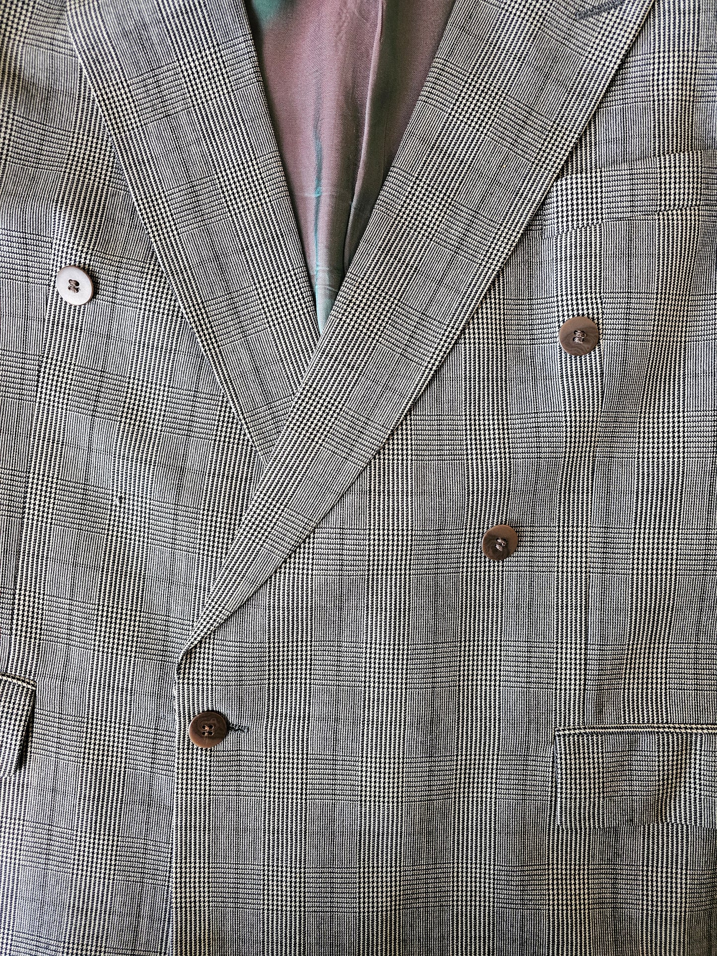 Tvíhnepptur vintage Bernhardt Fashion ullarblazer - XL