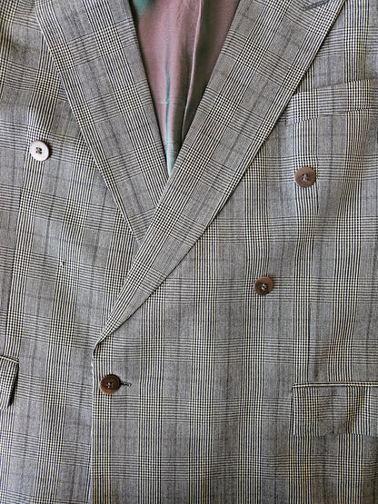 Tvíhnepptur vintage Bernhardt Fashion ullarblazer - XL