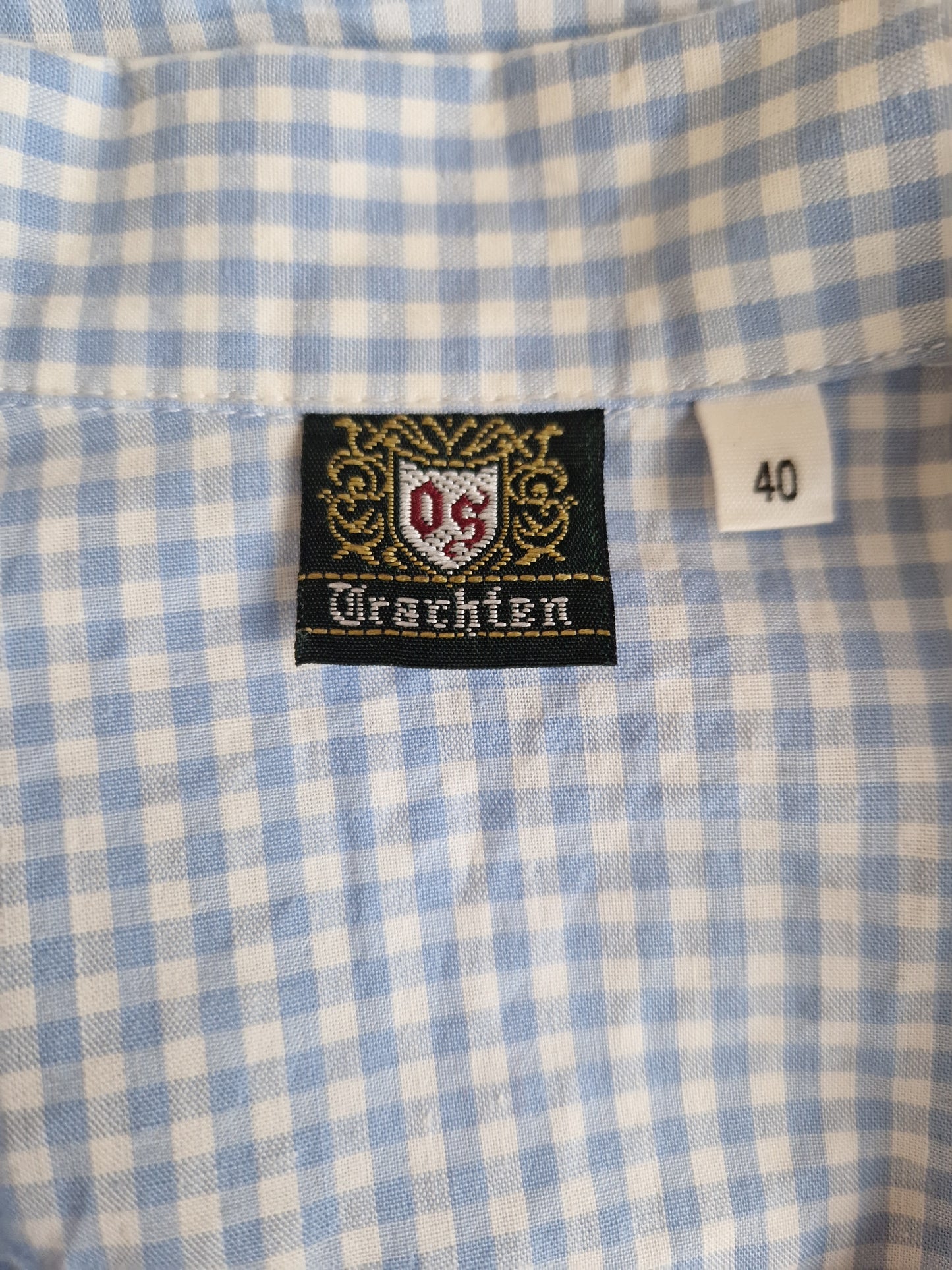 Vintage köflóttur toppur með útsaumi - S/M
