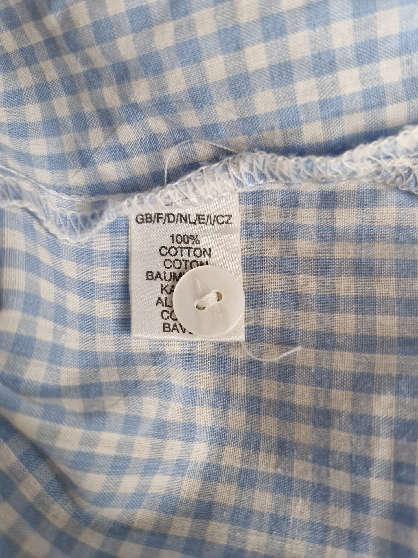 Vintage köflóttur toppur með útsaumi - S/M