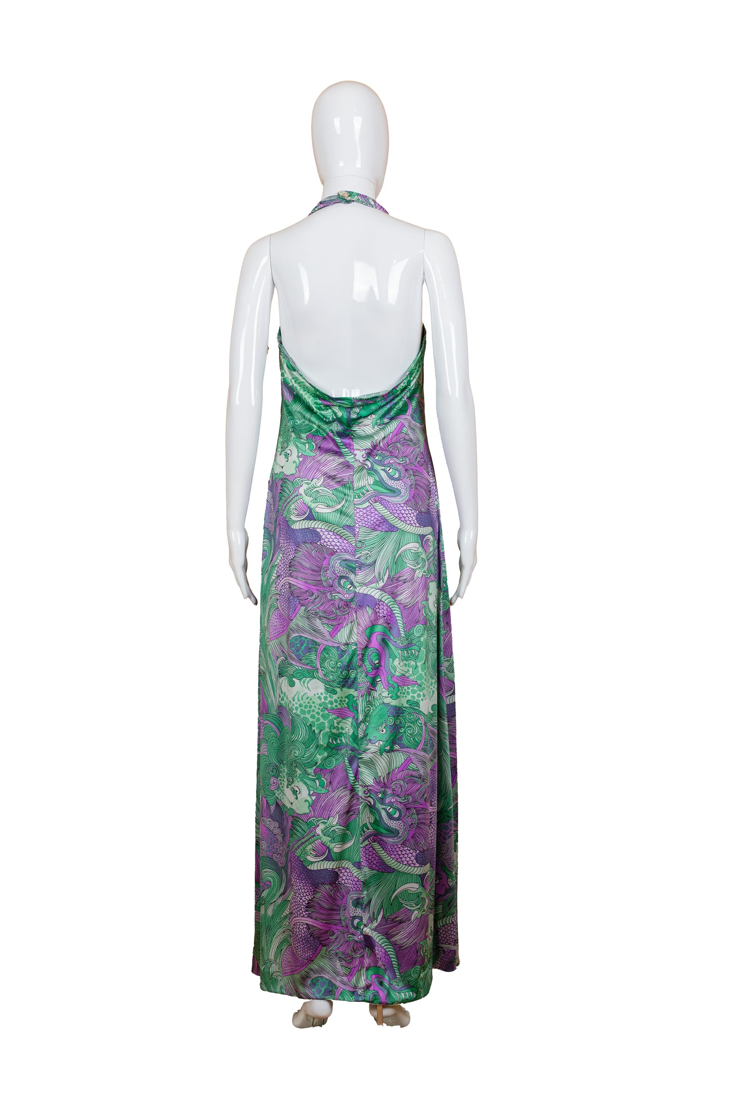 Orchidee vintage 70s kjóll - Medium
