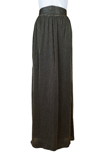 Gyllt og svart vintage 70s síðpils - Small