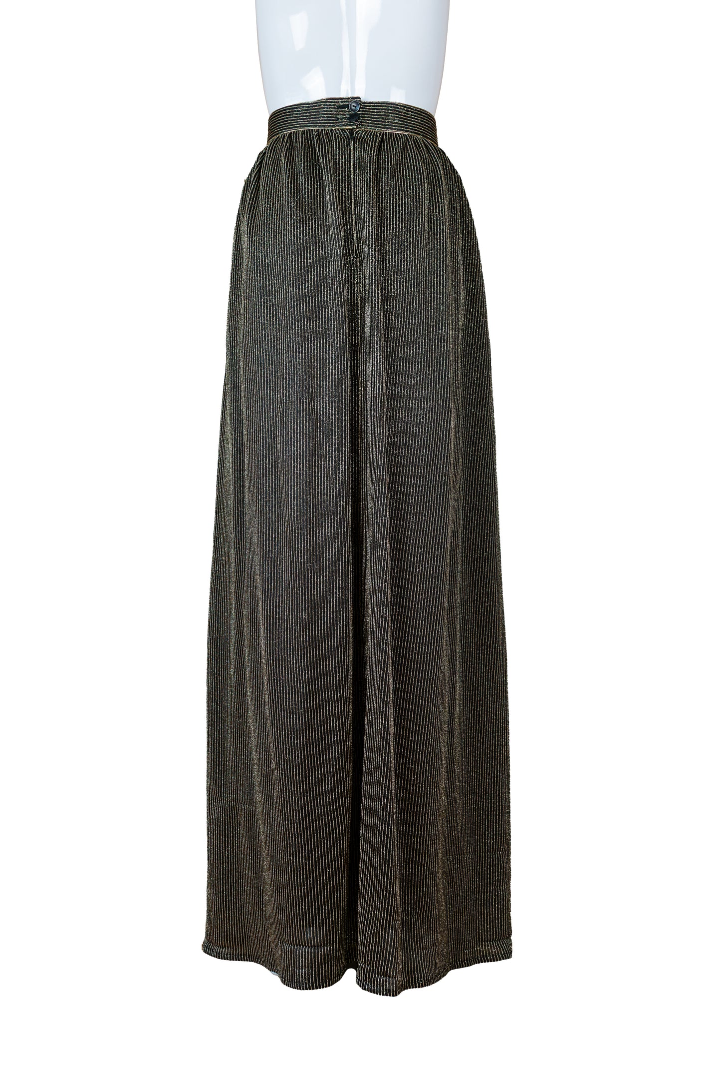 Gyllt og svart vintage 70s síðpils - Small