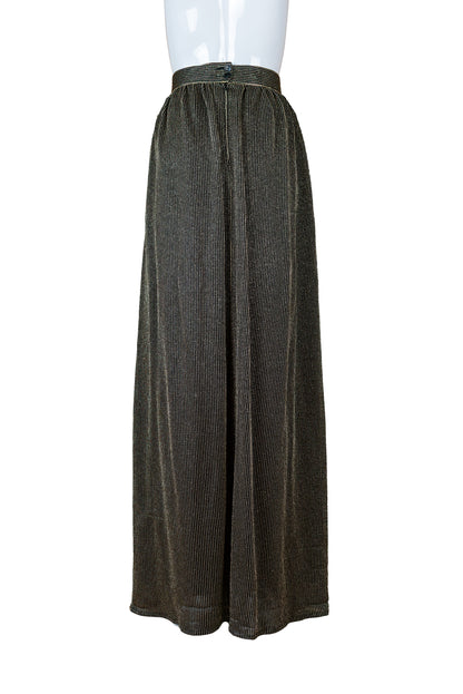 Gyllt og svart vintage 70s síðpils - Small