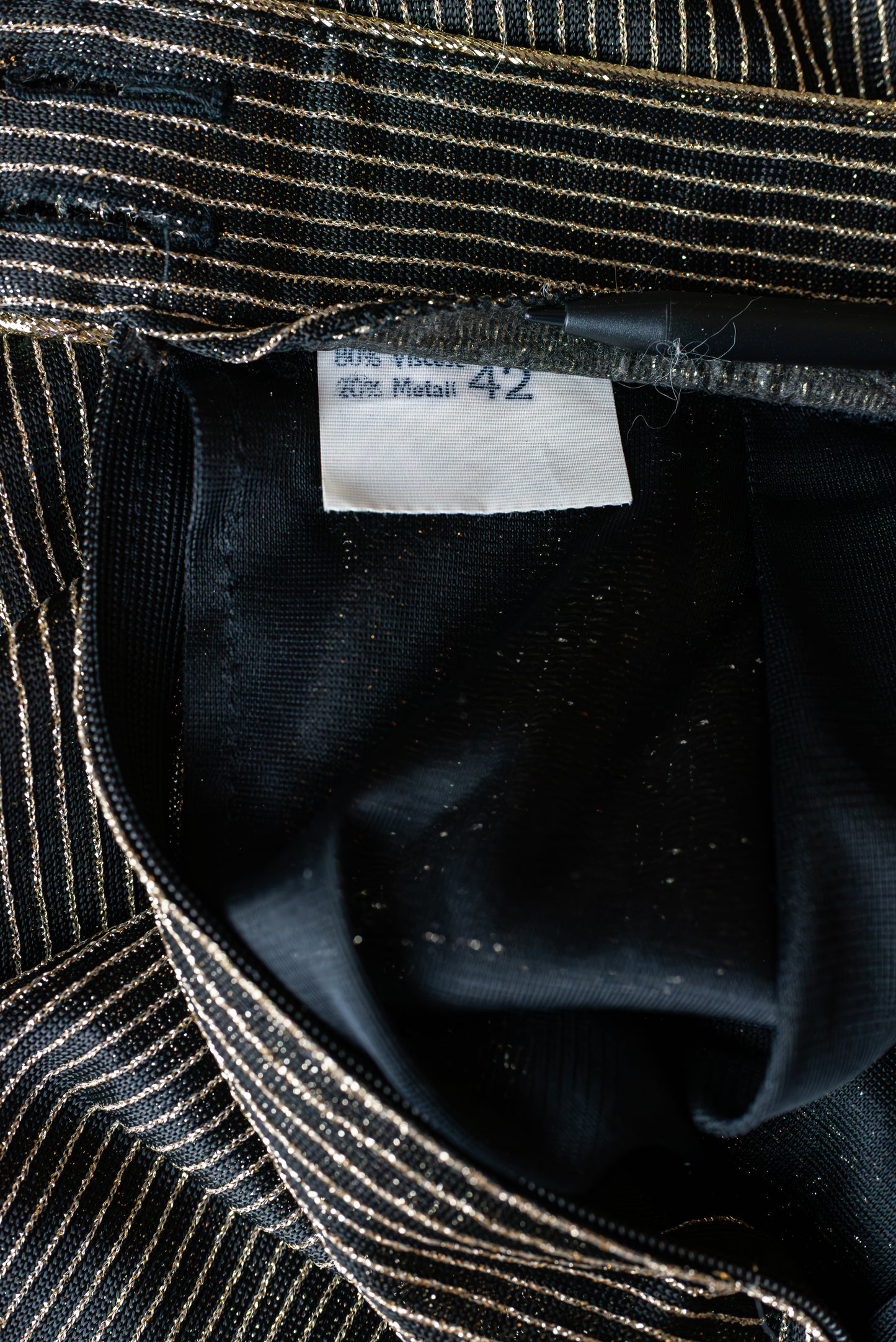 Gyllt og svart vintage 70s síðpils - Small