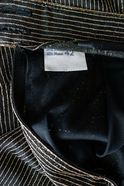 Gyllt og svart vintage 70s síðpils - Small