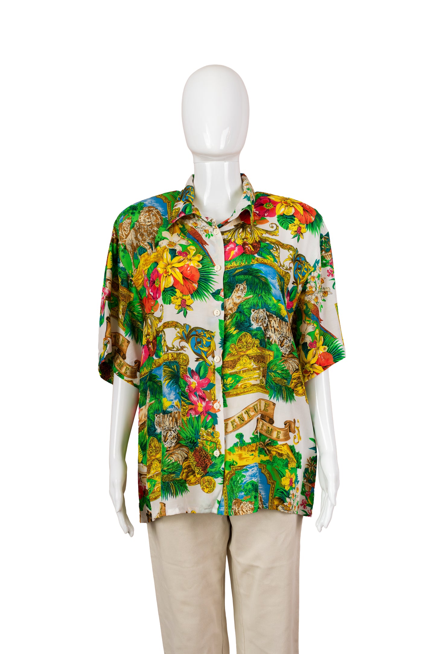 Marglit vintage 80s skyrta - xlarge