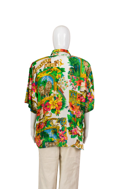 Marglit vintage 80s skyrta - xlarge