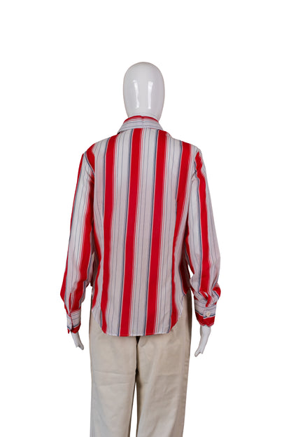 Lovely röndótt vintage 70s skyrta - large