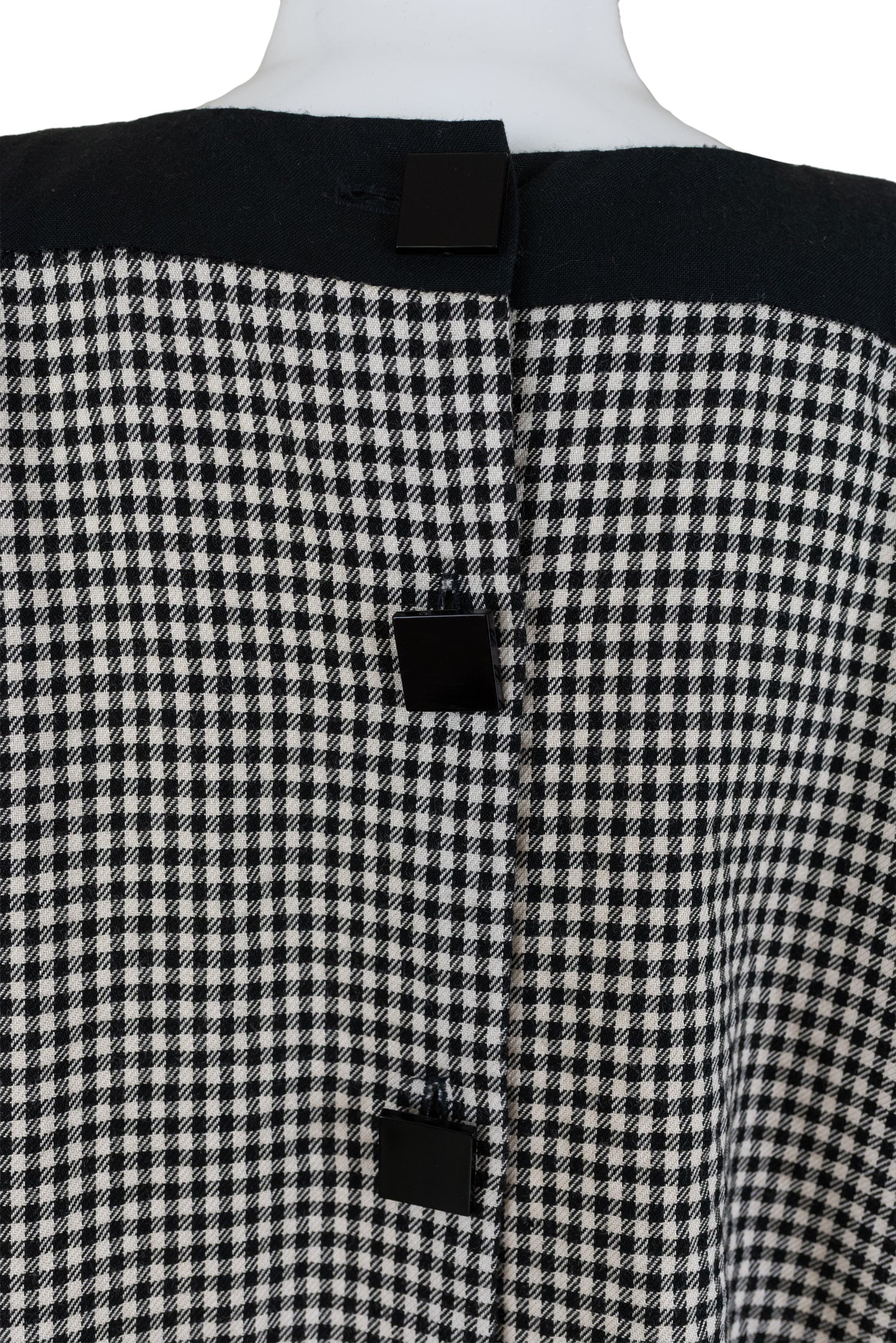 Parché svarthvítur 80s kjóll - small