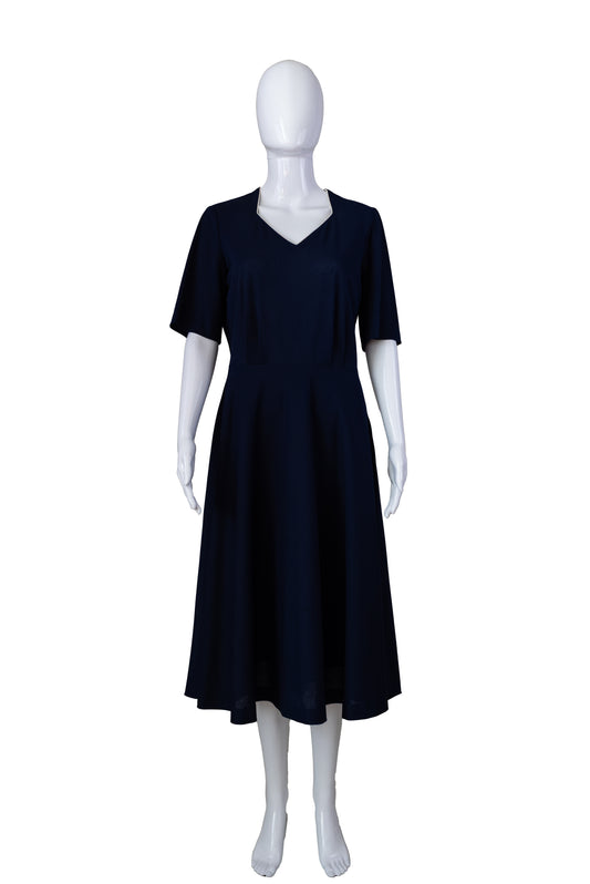 Dökkblár 80s kjóll - small