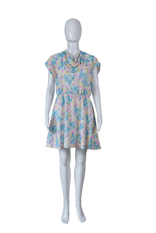 Stuttur vintage blómakjóll - medium