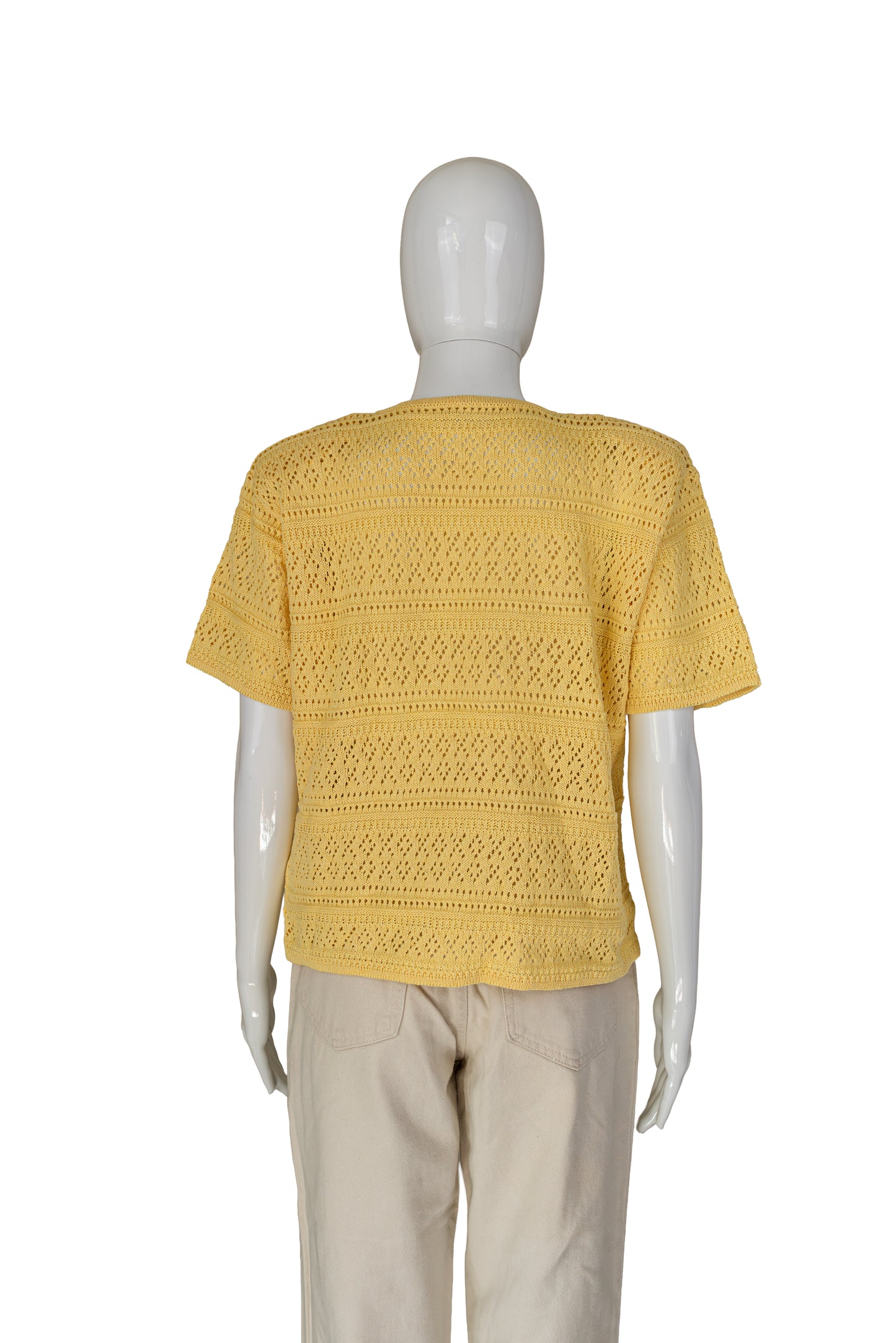 Ann Fashion gul vintage prjónapeysa - large