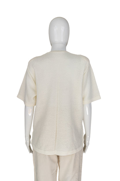 Ómerkt hvít vintage prónapeysa - xlarge