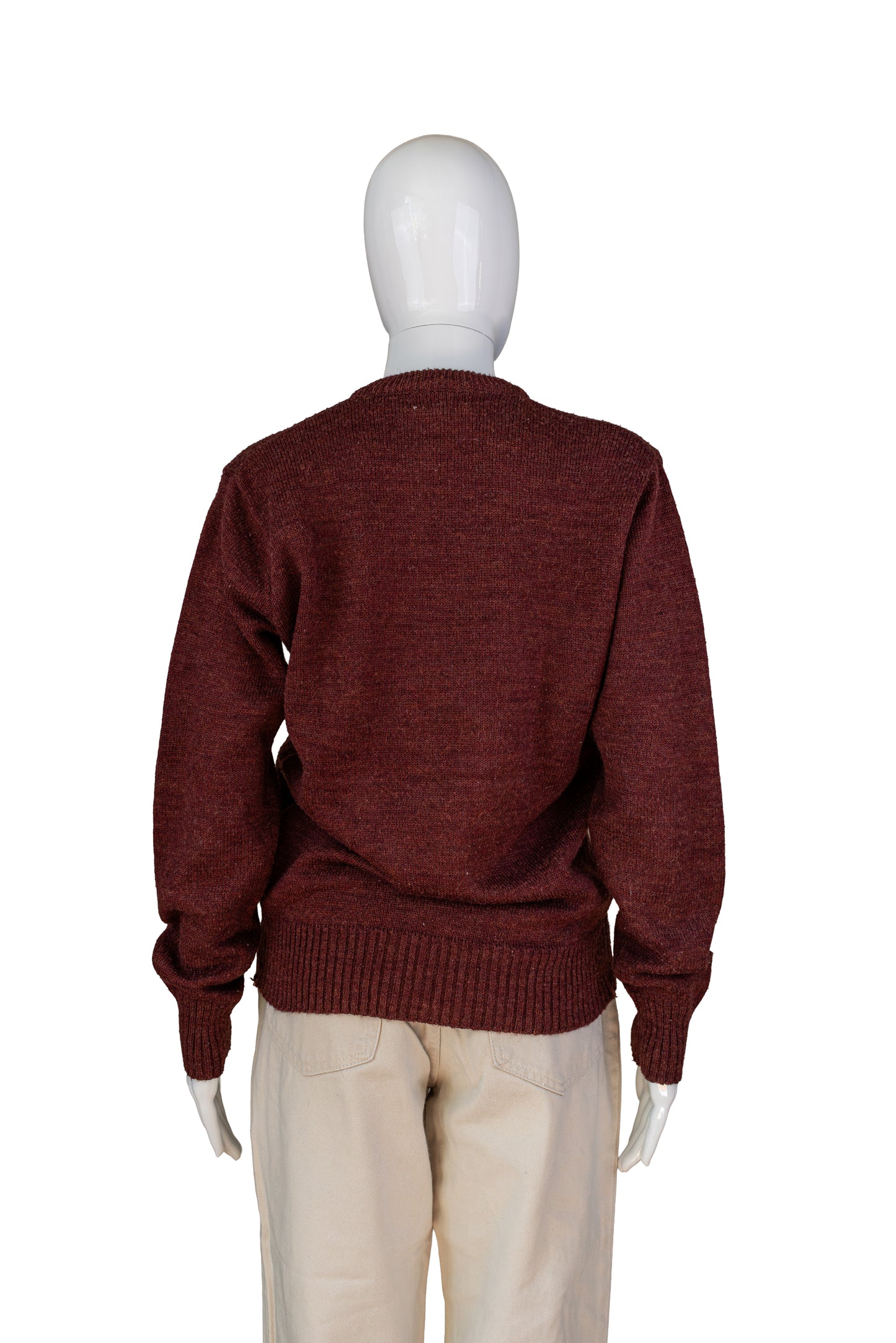 Ómerkt rauð vintage prjónapeysa - medium