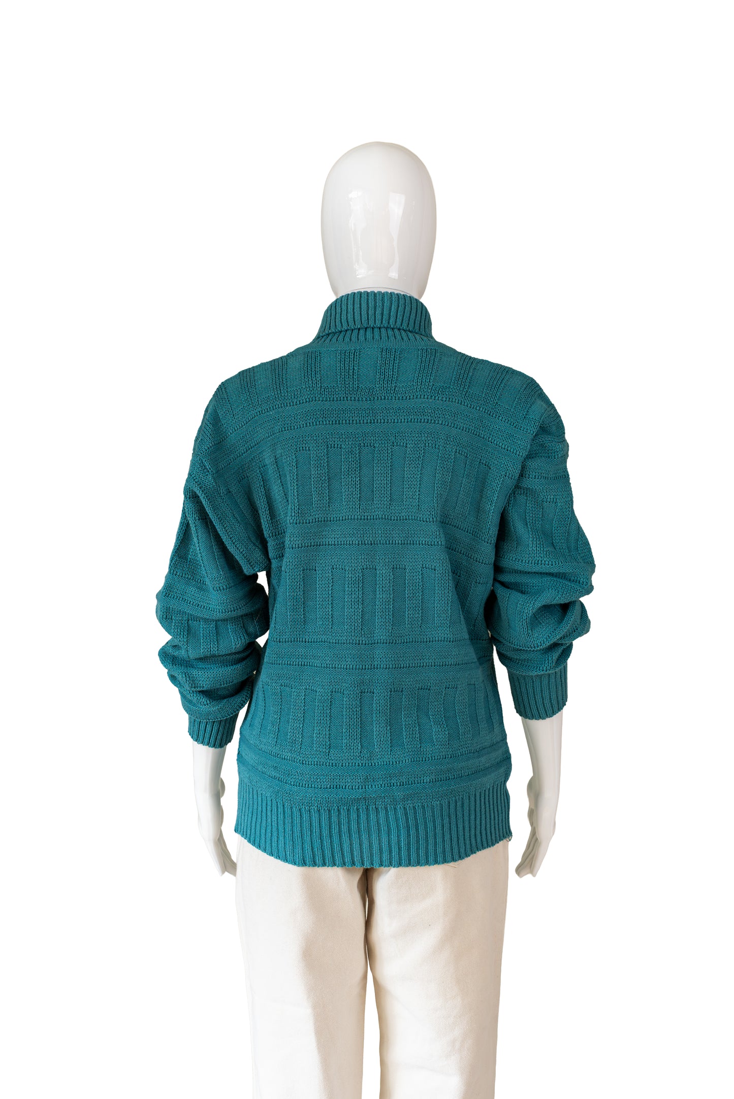 Ómerkt blá vintage prjónapeysa - medium