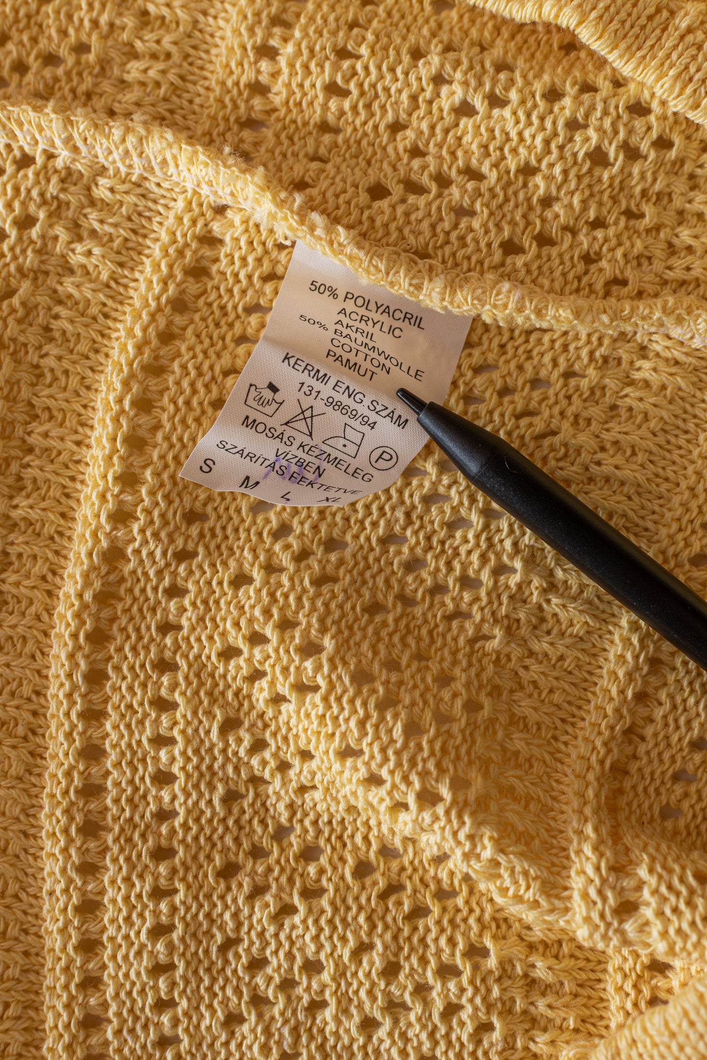 Ann Fashion gul vintage prjónapeysa - large