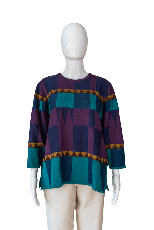 Ómerkt marglit merino ullarpeysa - xxlarge