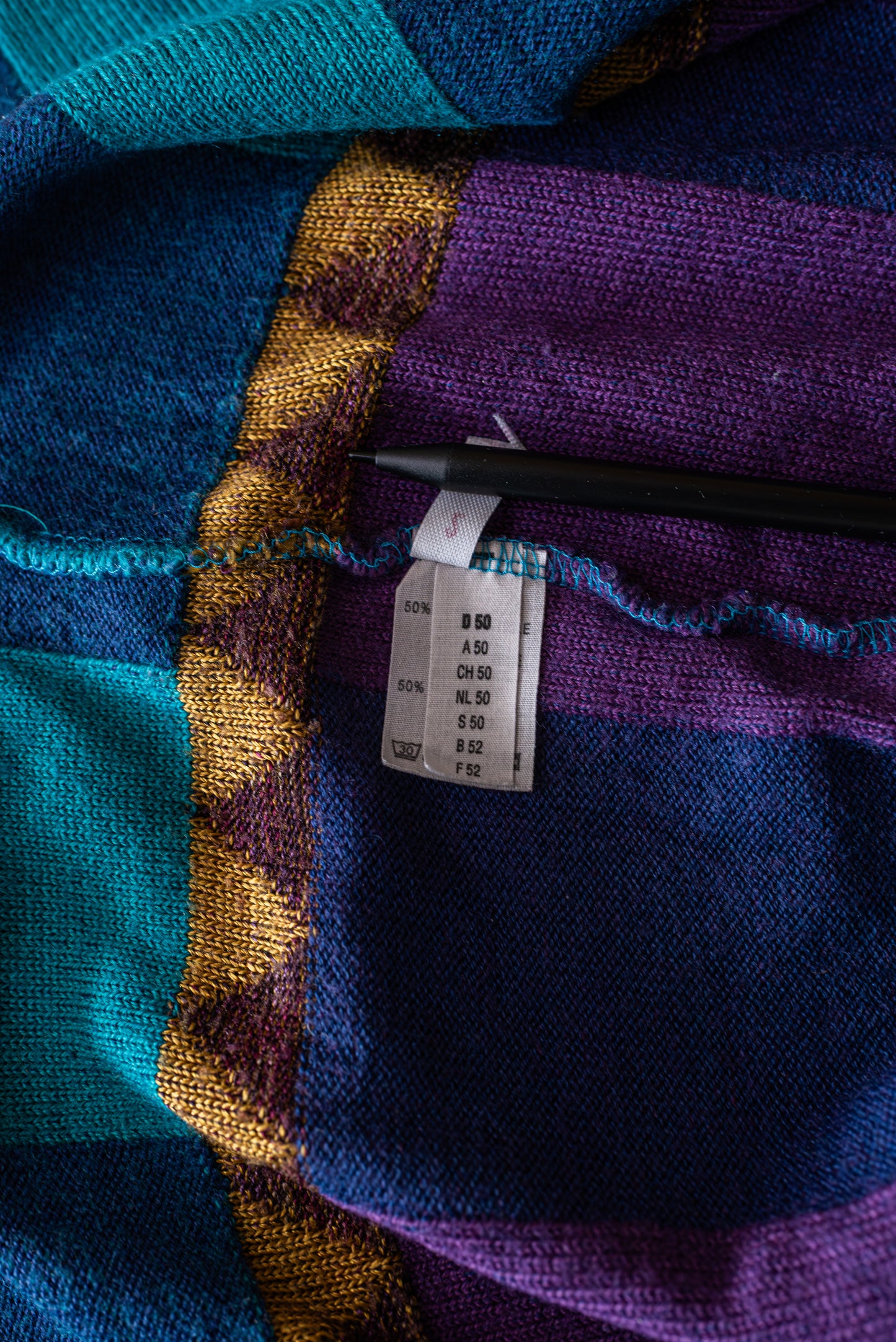 Ómerkt marglit merino ullarpeysa - xxlarge