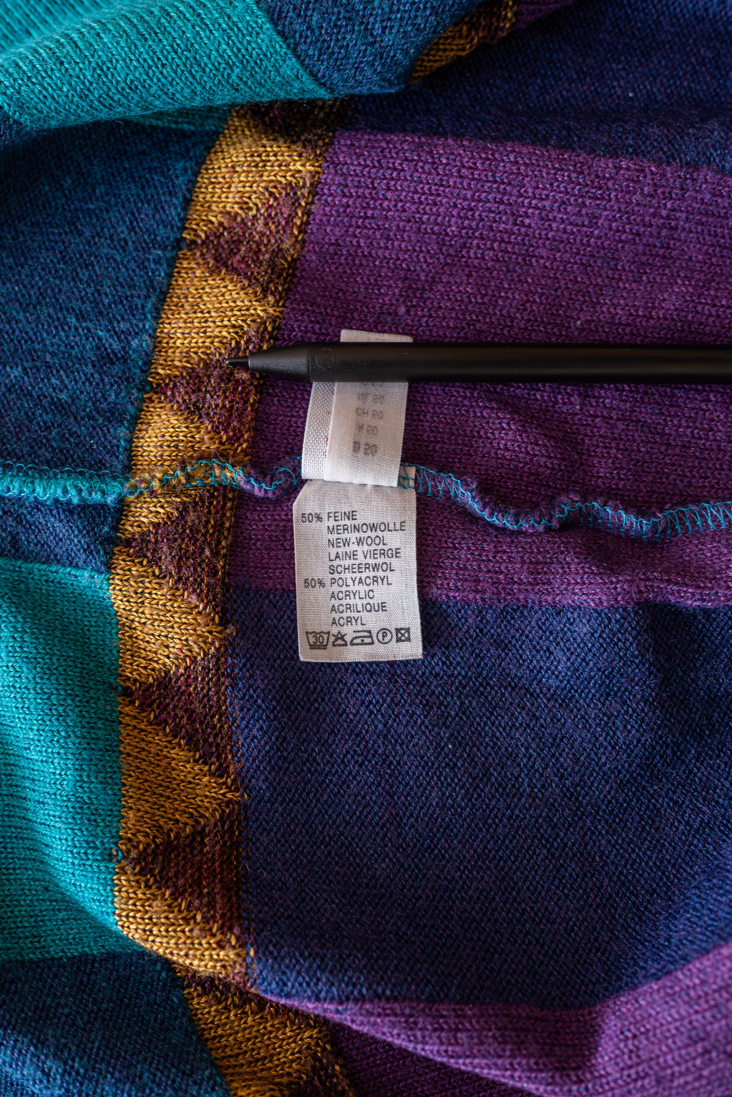 Ómerkt marglit merino ullarpeysa - xxlarge