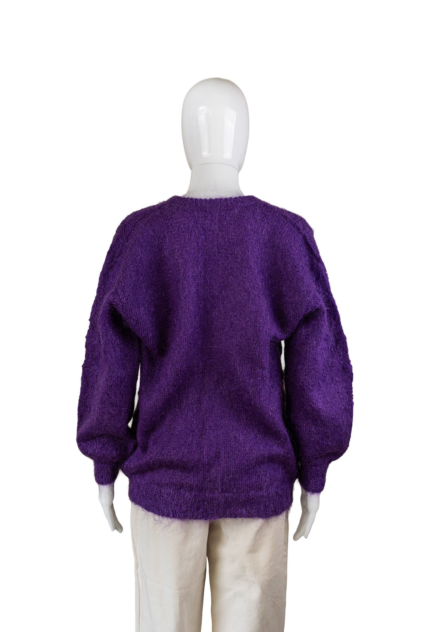 Ómerkt vintage fjólublá mohair peysa - large