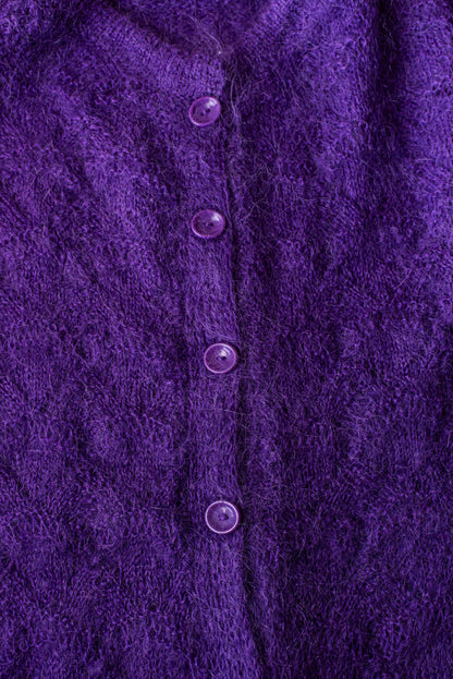 Ómerkt vintage fjólublá mohair peysa - large