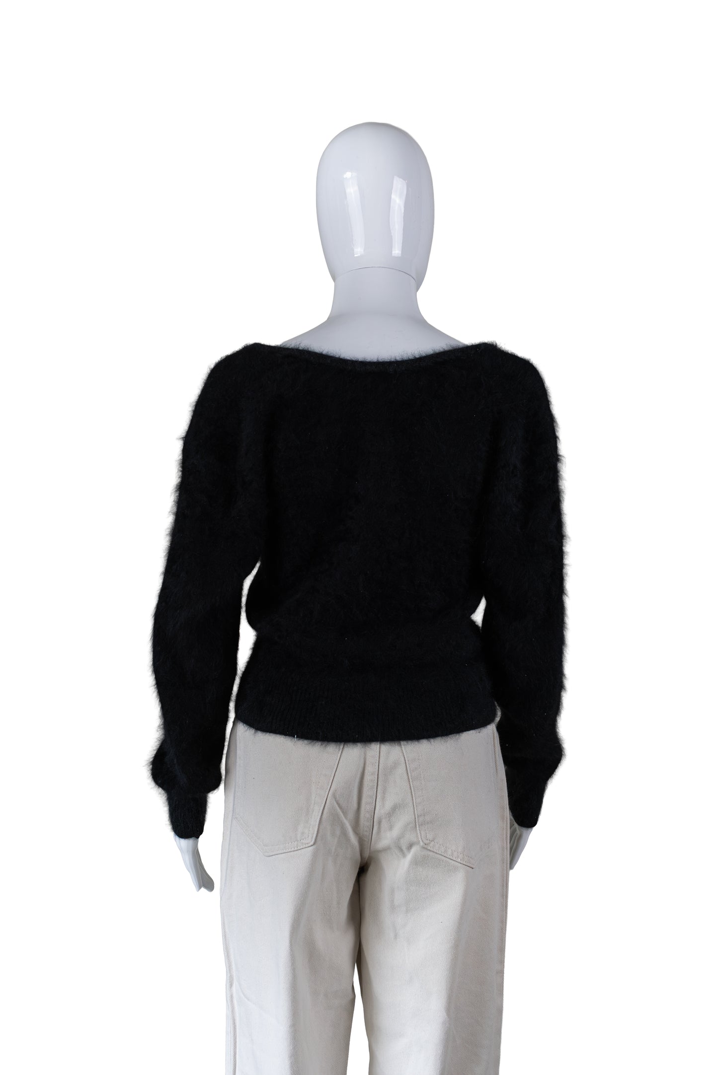 Sportempo vinage svört angóru peysa - small