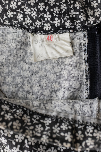 Svart og hvítt vintage 70s síðpils - small