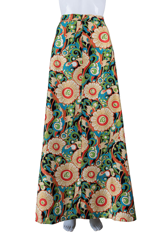 Ómerkt marglitt vintage 70 síðpils - small