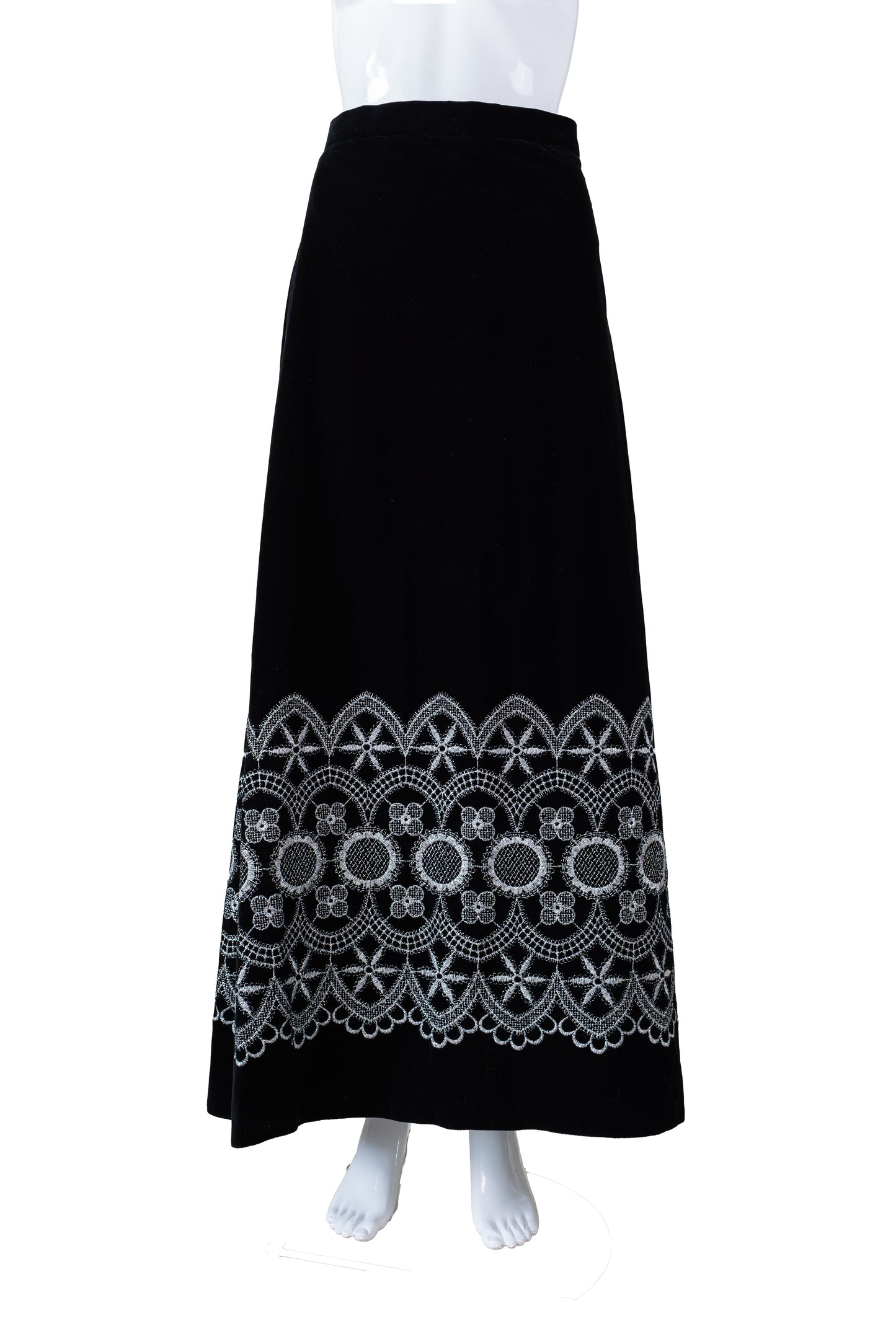 Vintage svart flauelspils - medium