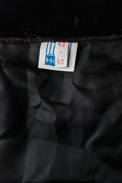 Vintage svart flauelspils - medium