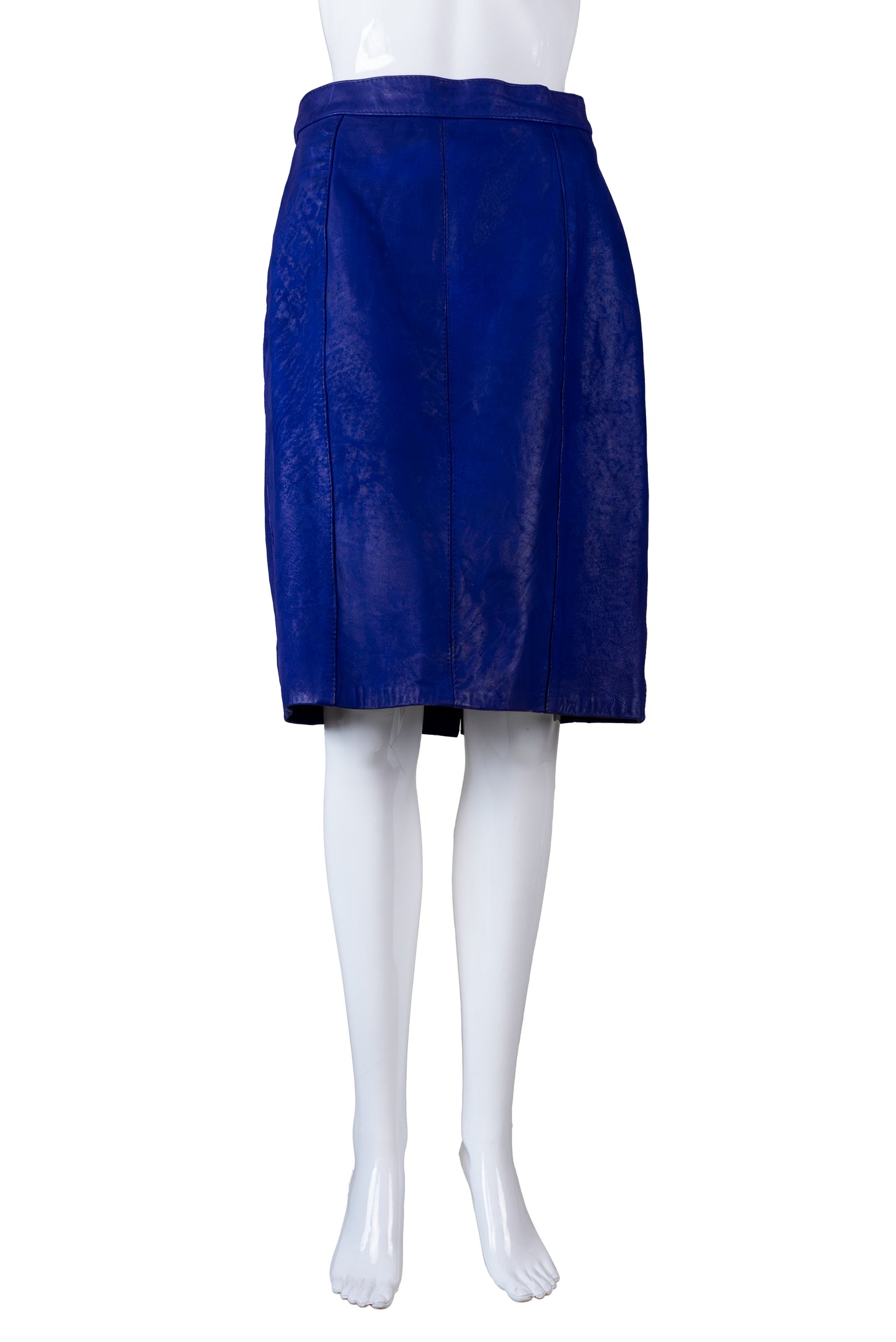 Blátt vintage leðurpils - small