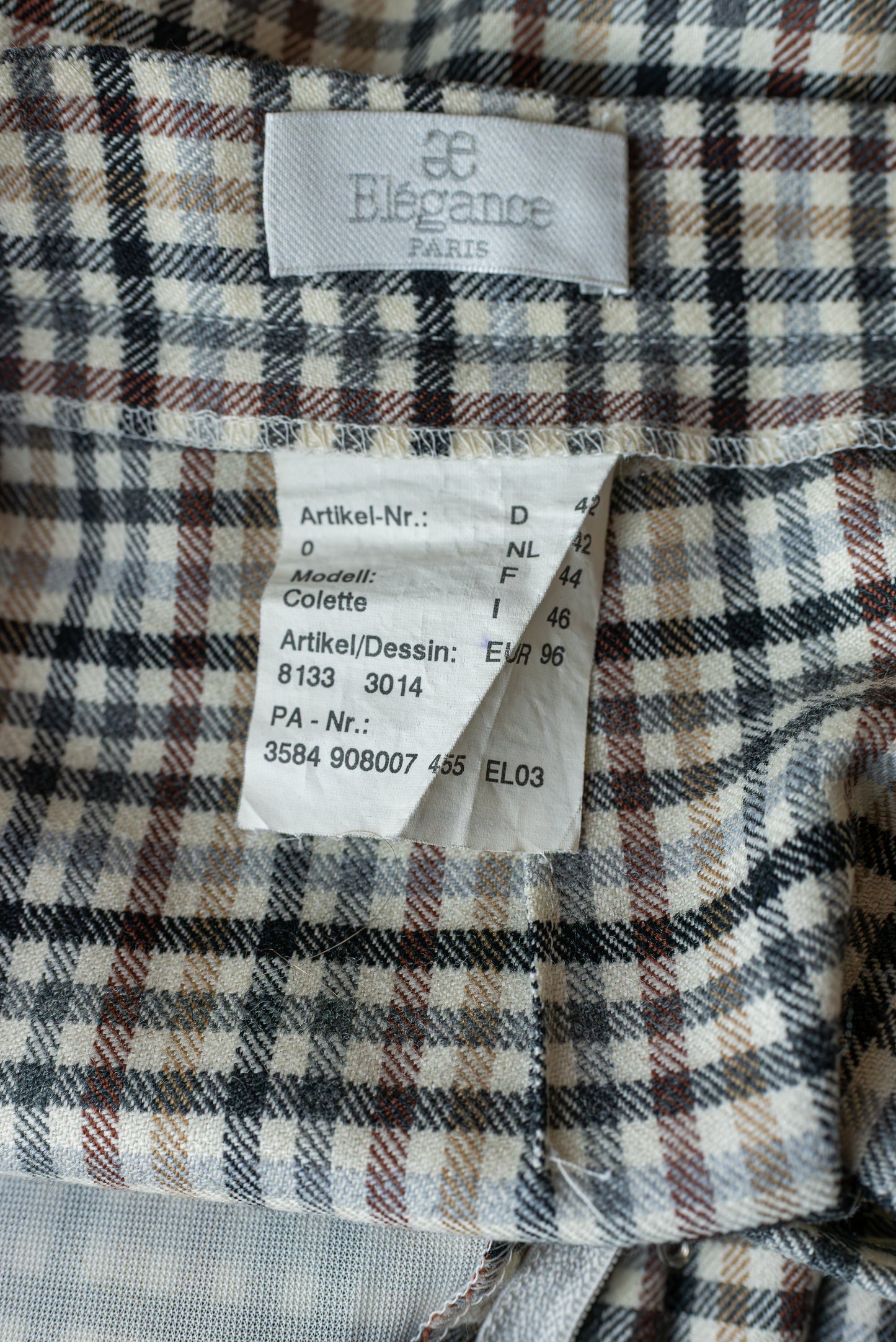 Ae Elégance Paris köflóttar buxur - Medium