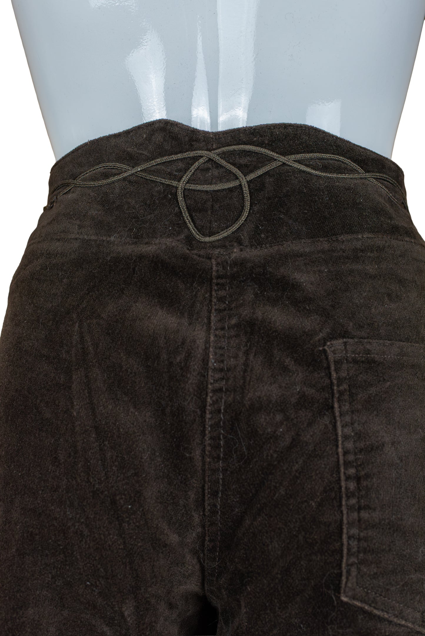 Vintage útvíðar brúnar flauelsbuxur - medium