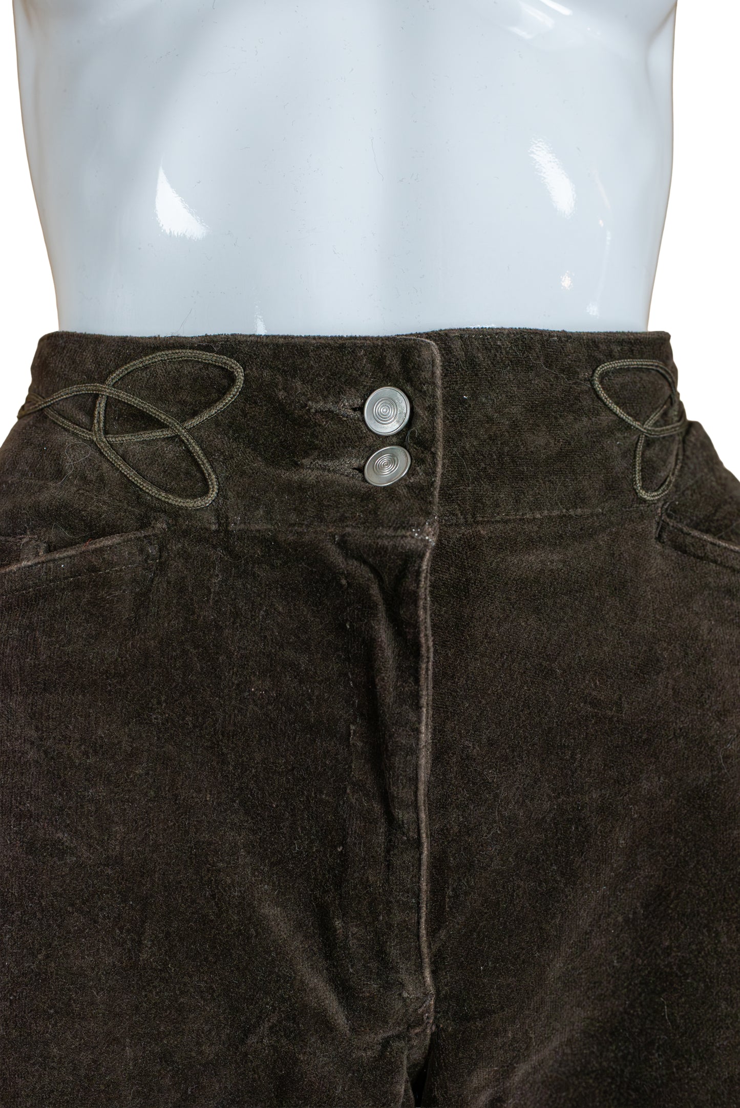 Vintage útvíðar brúnar flauelsbuxur - medium