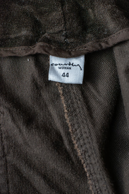 Vintage útvíðar brúnar flauelsbuxur - medium