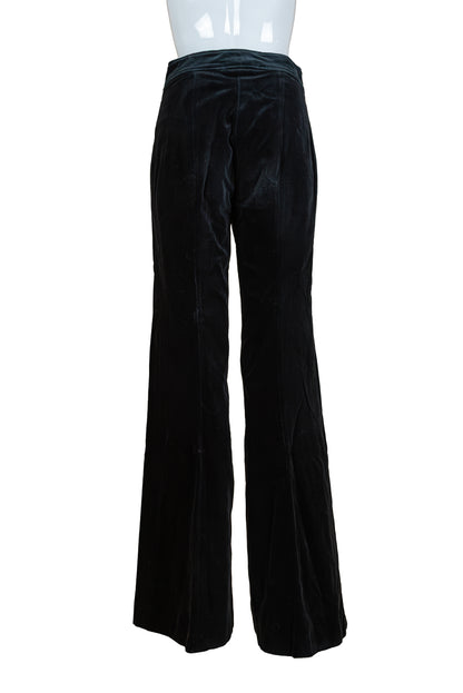 Ómerktar vintage svartar flauelsbuxur - small