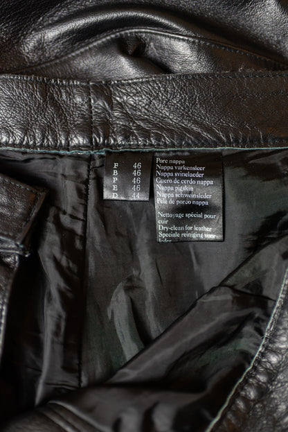Svartar leðurbuxur - M/L
