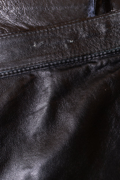 Svartar leðurbuxur - M/L