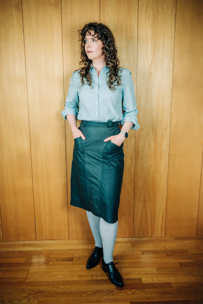 Tommy Hilfiger bláröndótt skyrta - medium