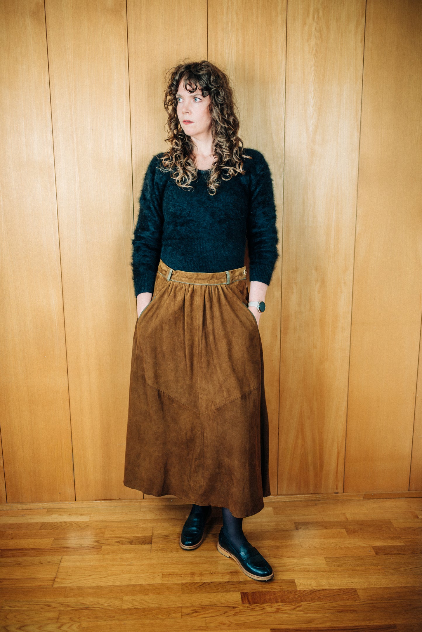 Sportempo vinage svört angóru peysa - small