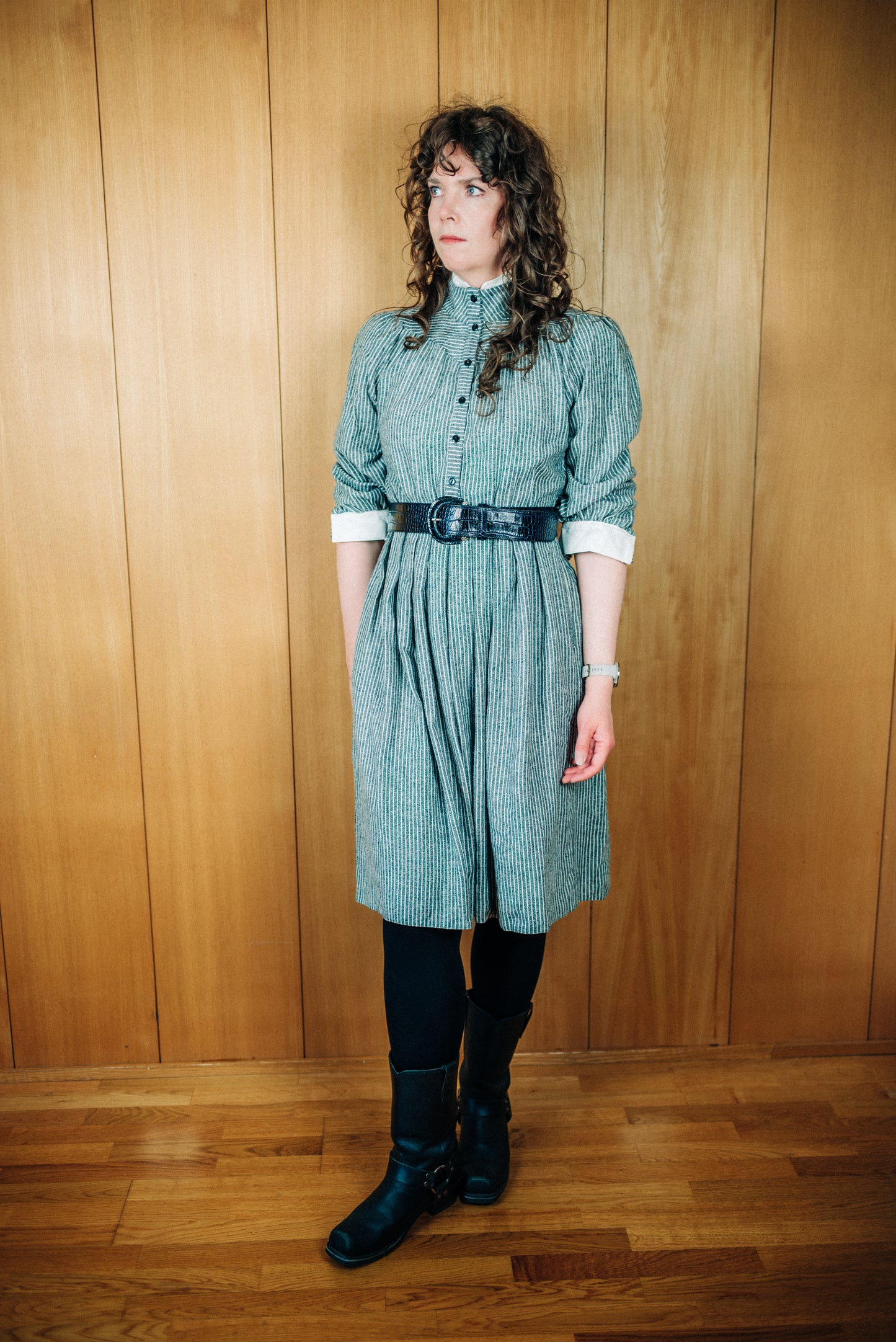 Yessica grár ullarkjóll - medium