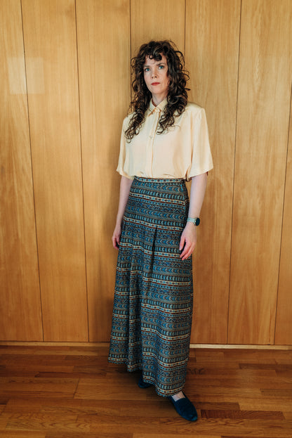 Marglitt vintage 70s ullar síðpils - medium