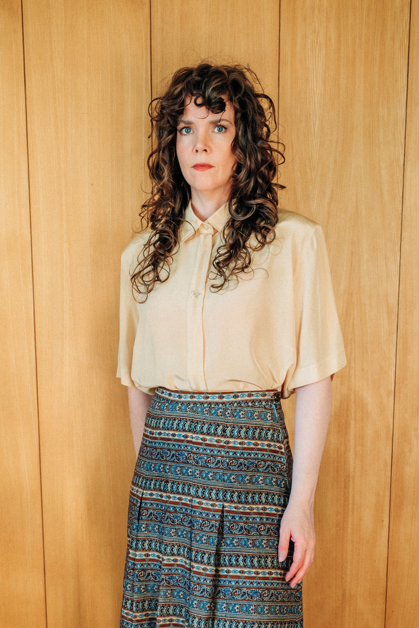 Canda ljósgul vintage blússa - XXL
