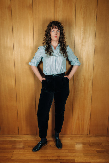 Ómerktar vintage 80s flauelsbuxur - Small