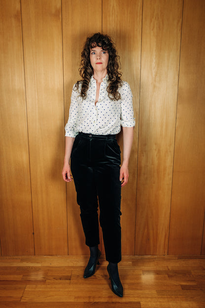 Ómerktar vintage 80s flauelsbuxur - Small