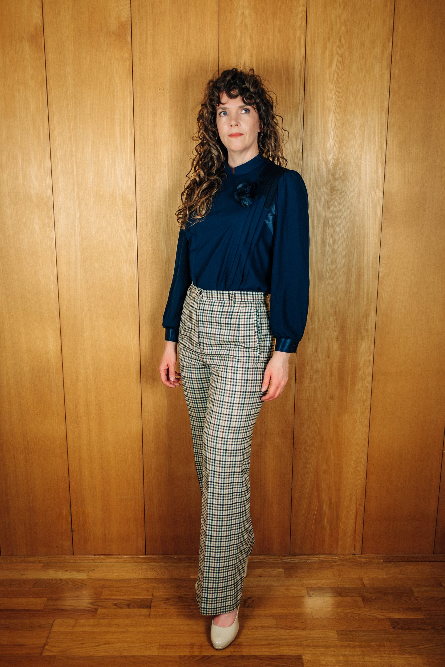 Ae Elégance Paris köflóttar buxur - Medium