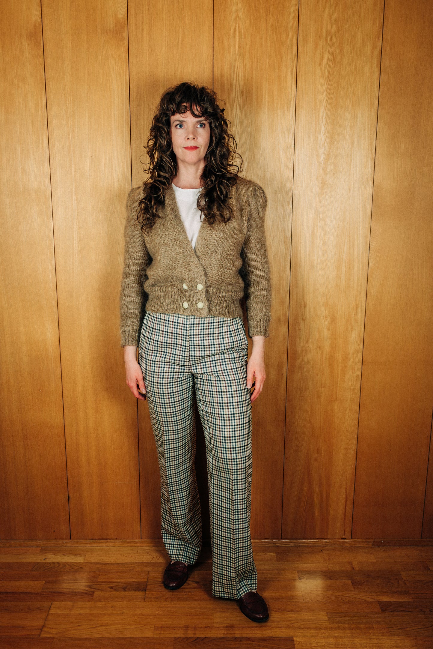 Ae Elégance Paris köflóttar buxur - Medium