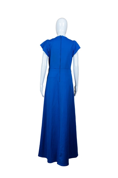 C&A blár vintage 70s síðkjóll - medium