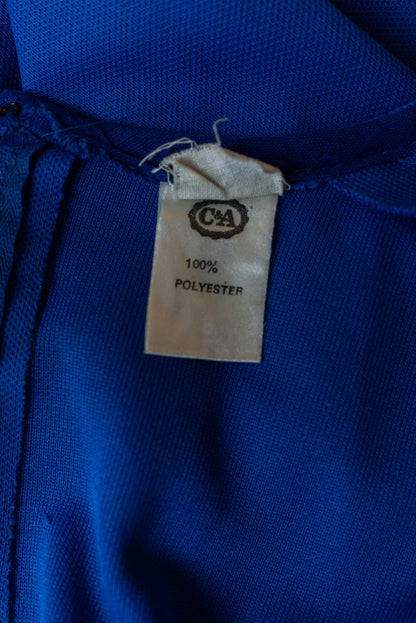 C&A blár vintage 70s síðkjóll - medium